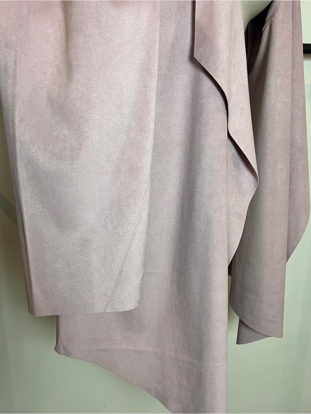 Soft Surroundings Pink Jacket Sweater Draped Open Cottage Boho Suede Medium - Picture 7 of 8